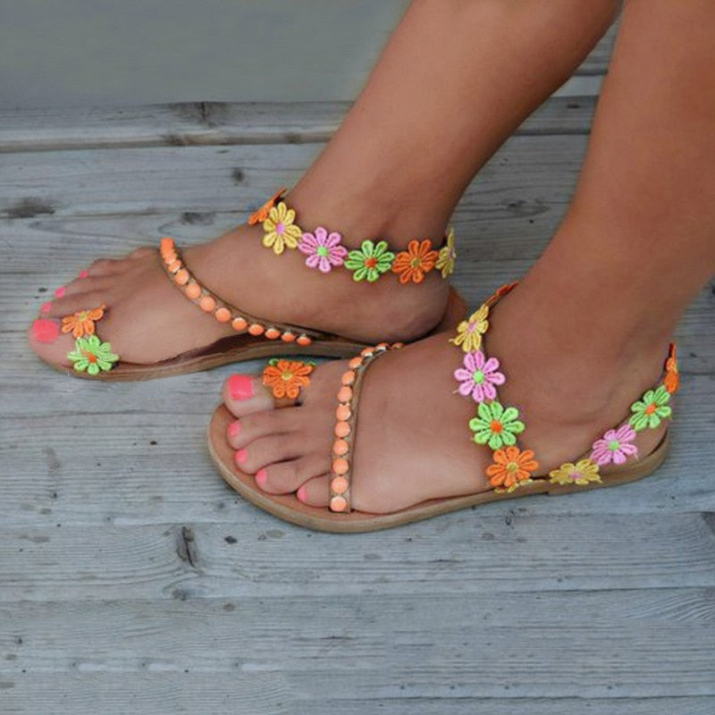 Perfect Flower Leather Sandal's For Women