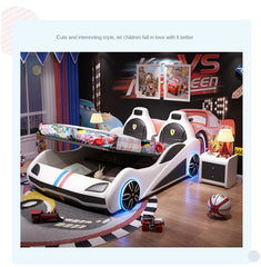 Led Car Light Up Bed With Storage For Boys