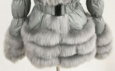 Just Darling Convertible Faux Fur Winter Coat For Women