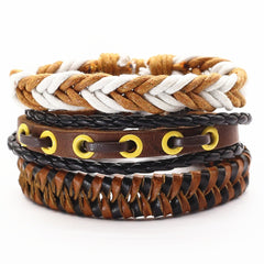 TRUST IN GOD 3 Pc Leather Bracelet Set