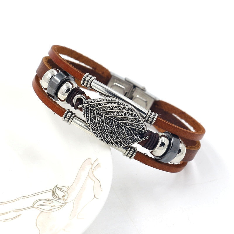 Evil Eye Leather Bracelet