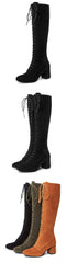 Girl Power Lace-up Knee Boots For Women