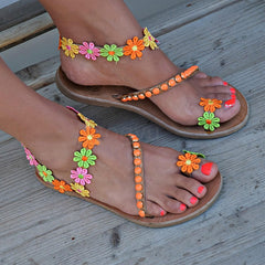 Perfect Flower Leather Sandal's For Women