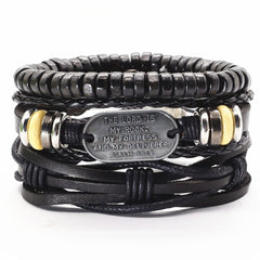 TRUST IN GOD 3 Pc Leather Bracelet Set