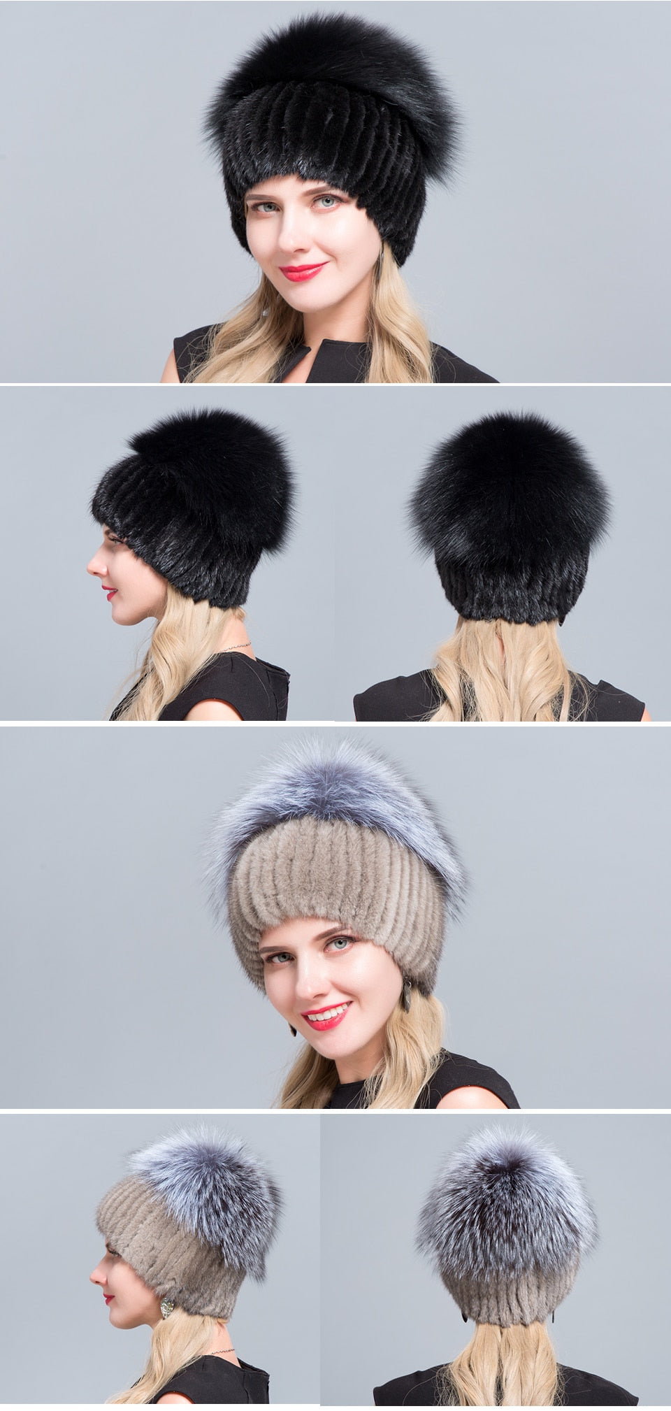 Mink Fox Top Hat For Women