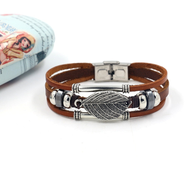 Evil Eye Leather Bracelet