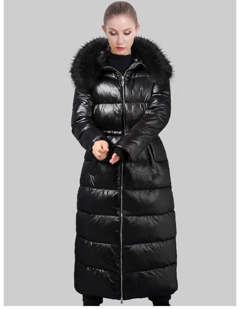 Plus Size Faux Fur Long Women's Coat