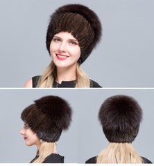 Mink Fox Top Hat For Women