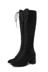 Girl Power Lace-up Knee Boots For Women