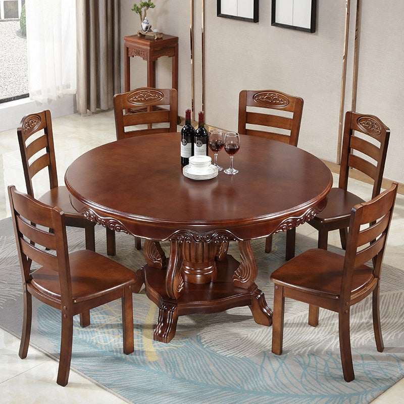 Layered Wood Turn Table W/ Chairs Set