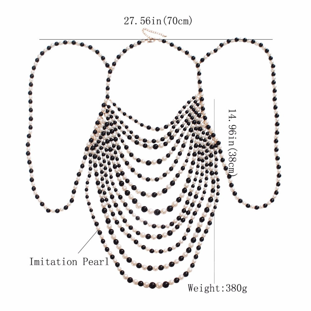 Exaggerated Pearl Body Necklace