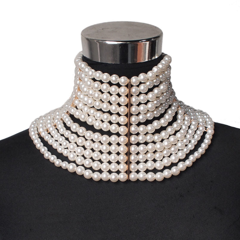 Exaggerated Pearl Body Necklace