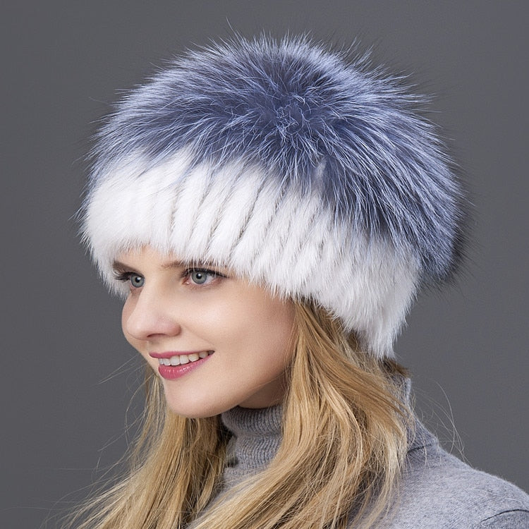 Mink Fox Top Hat For Women