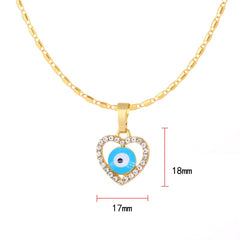 Heart-shaped Evil Eye Necklace