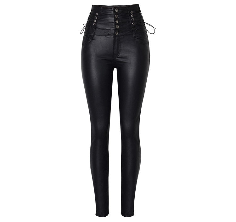 Faux Leather Stretch Pant's