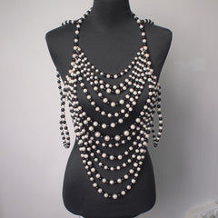 Exaggerated Pearl Body Necklace