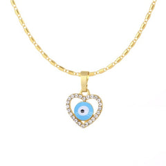 Heart-shaped Evil Eye Necklace