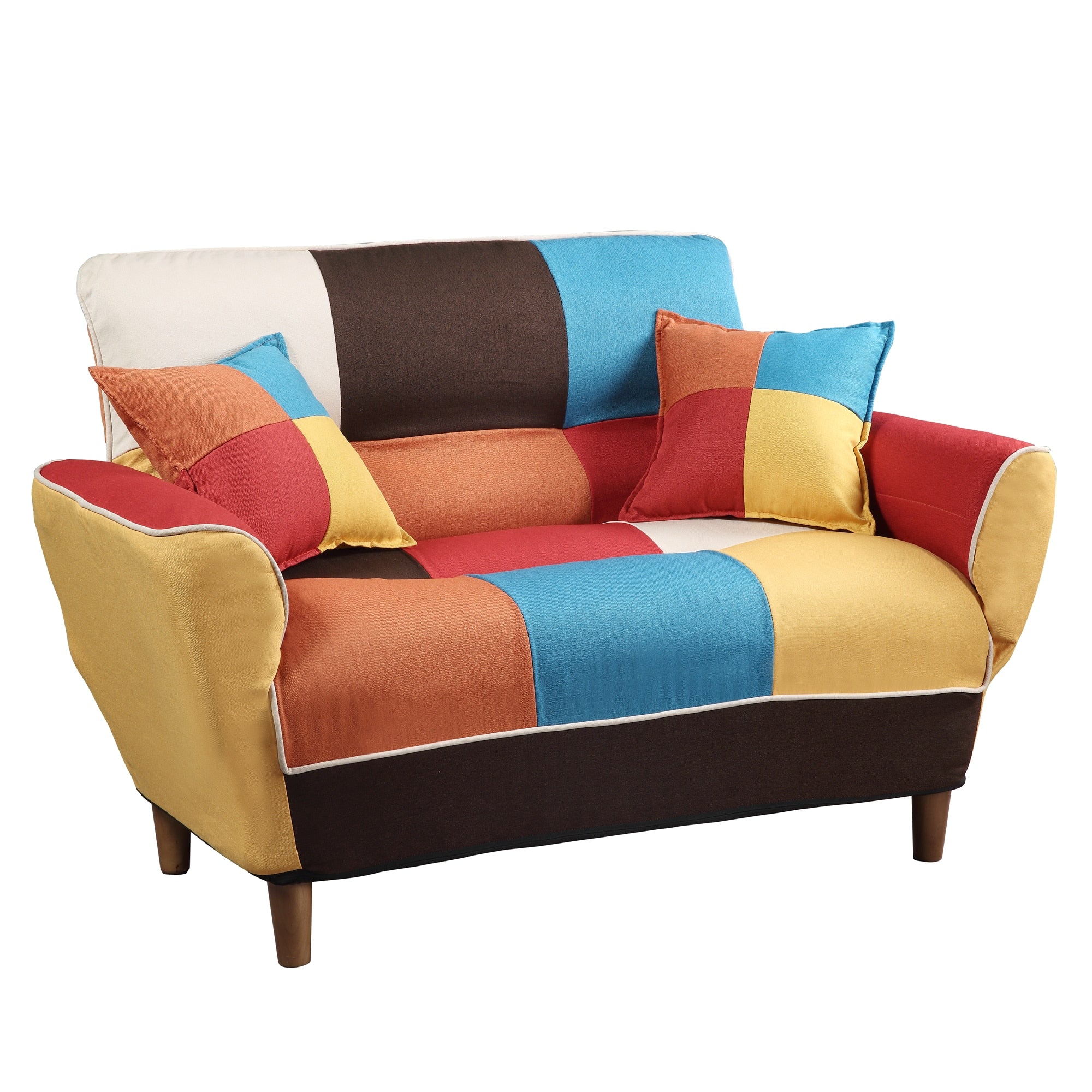 Colorful Patchwork Convertible Sofa Bed