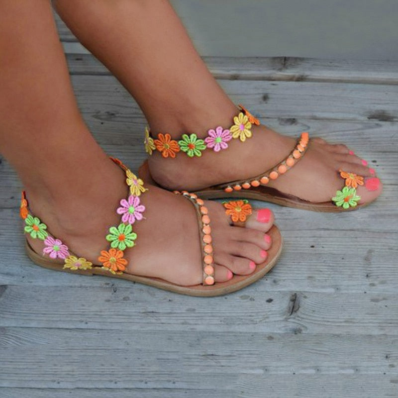 Perfect Flower Leather Sandal's For Women