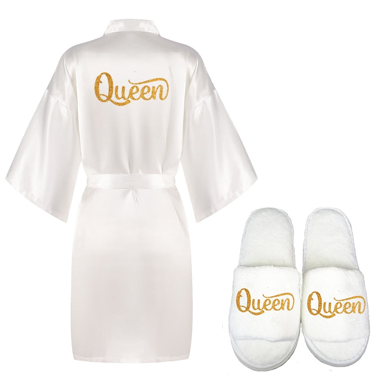 3 Piece Satin Queen Robe Set