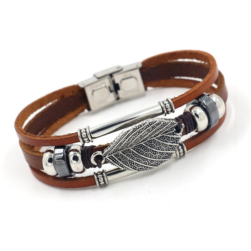 Evil Eye Leather Bracelet