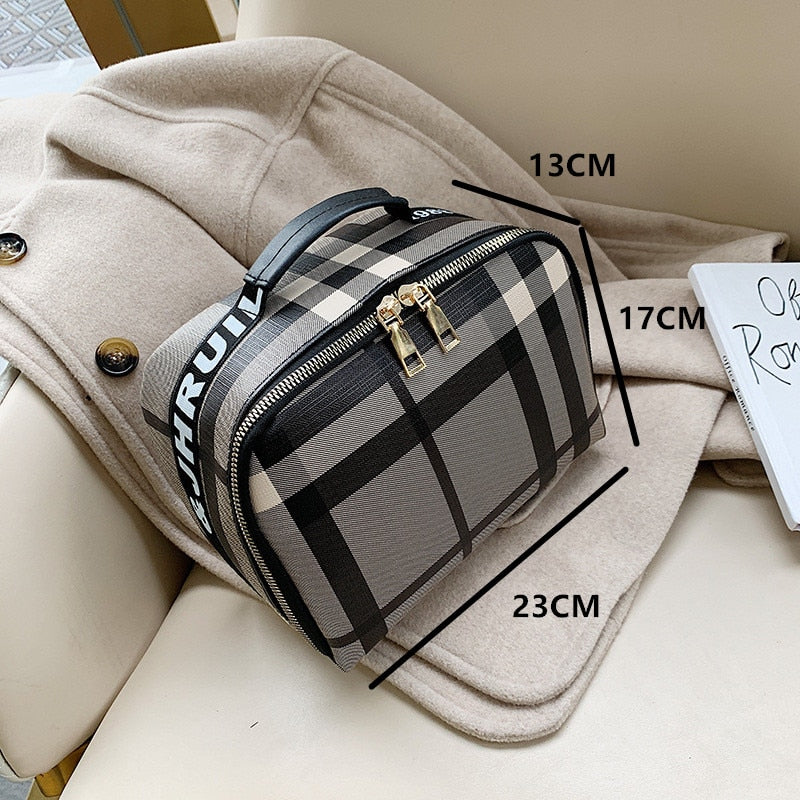 Block Stripe Makeup Handbag