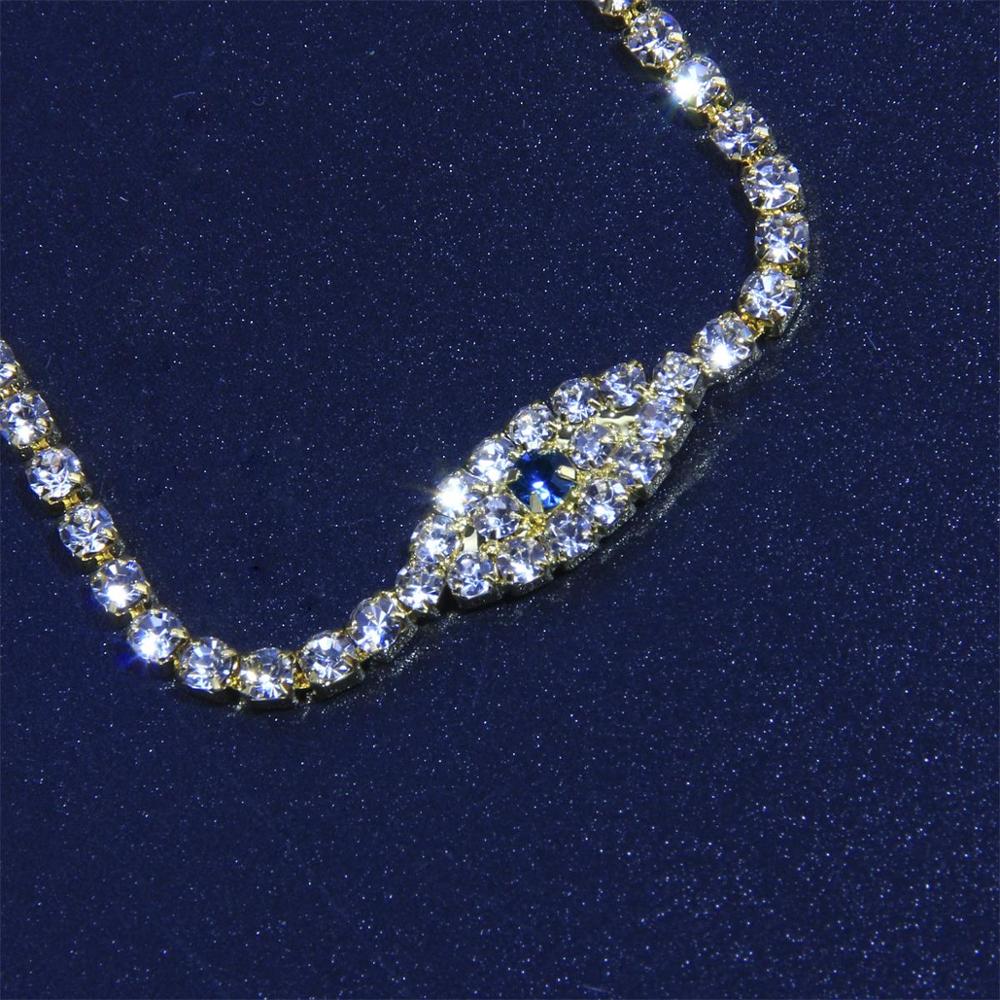 String Rhinestone Evil Eye Anklet