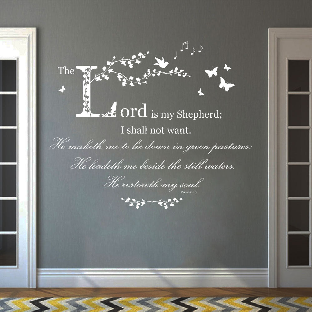The Lord Is My Shepherd I Shall Not Want Psalm 23:1 Bible Verse Wall Decor