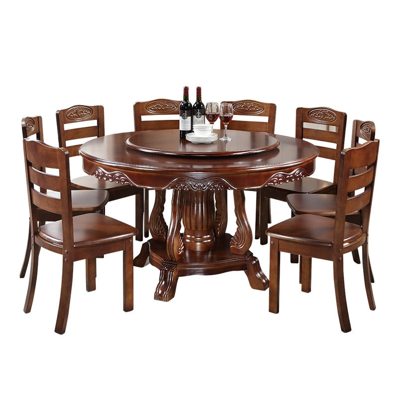 Layered Wood Turn Table W/ Chairs Set