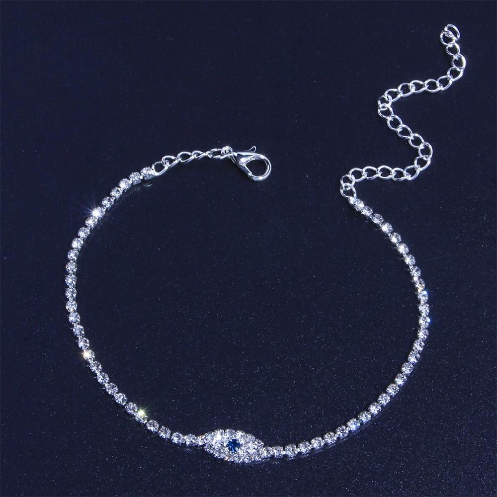 String Rhinestone Evil Eye Anklet