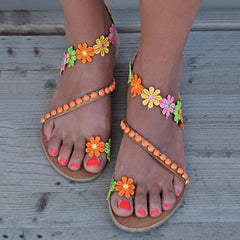 Perfect Flower Leather Sandal's For Women