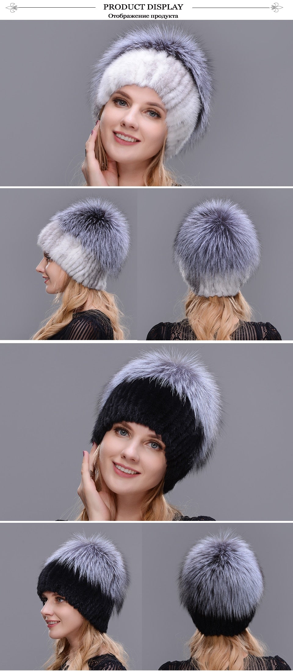 Mink Fox Top Hat For Women