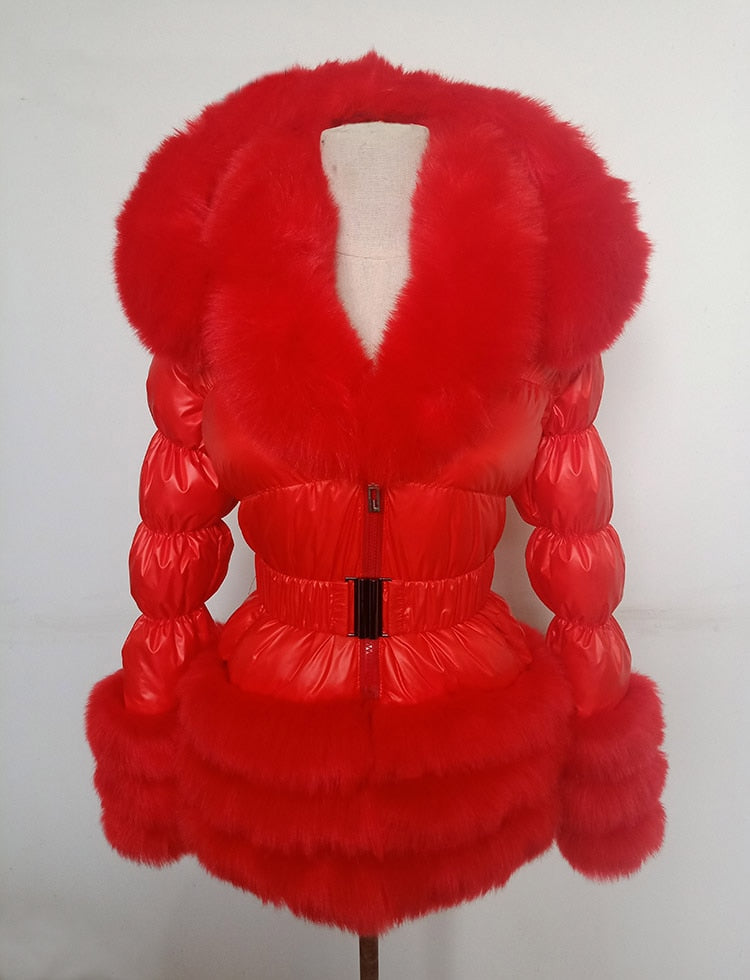 Just Darling Convertible Faux Fur Winter Coat For Women