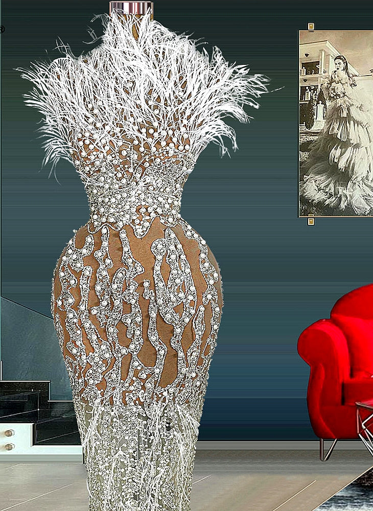 Fash Feathers Pearl Mermaid Dress