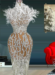 Fash Feathers Pearl Mermaid Dress