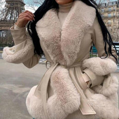 Plush Faux Fur Winter Coat For Women