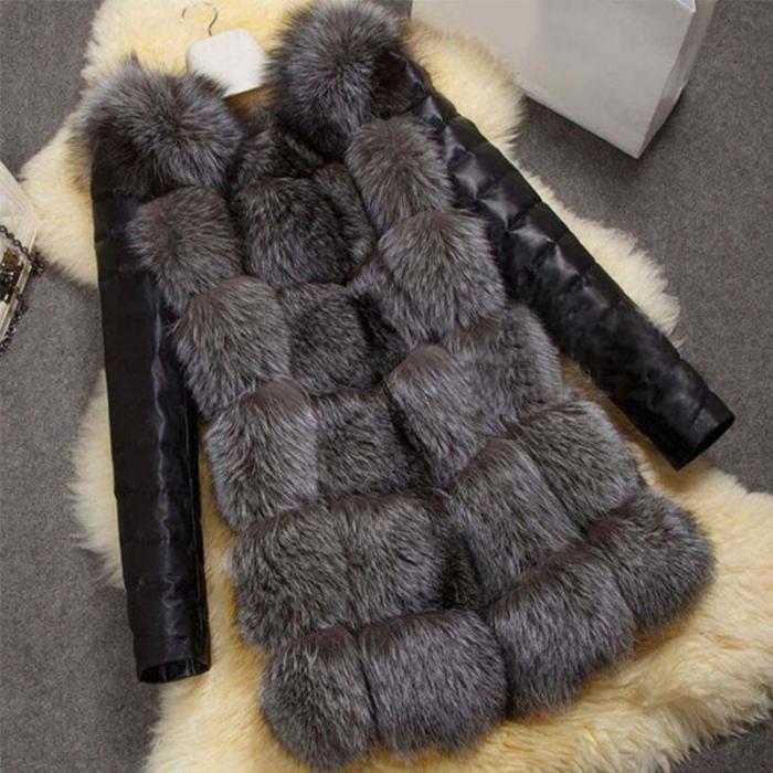 "Fur & Leather" Women's Winter Coat