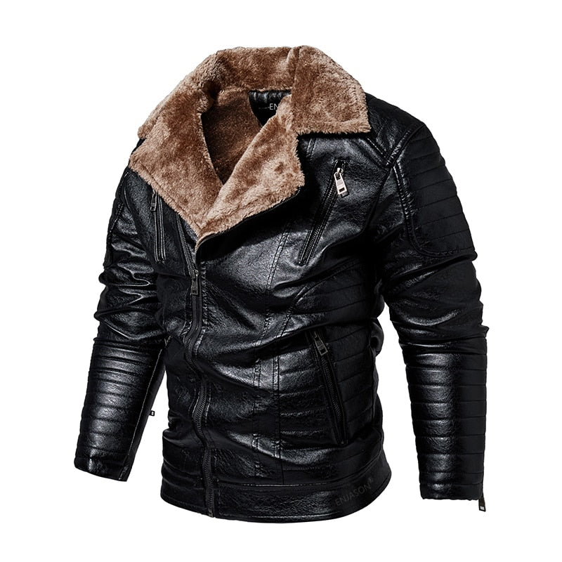 Vintage Style Leather Jacket For Men