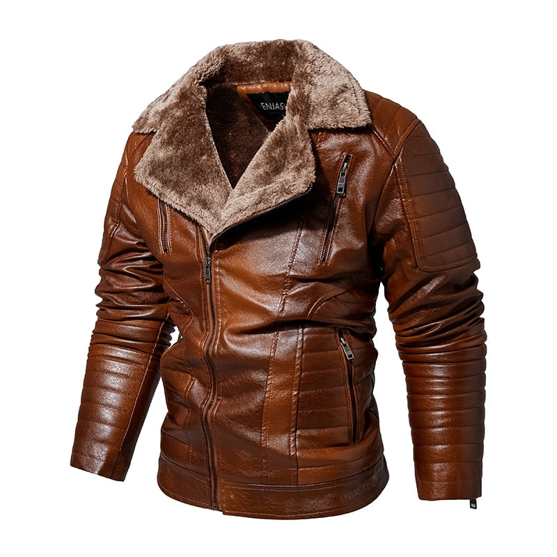 Vintage Style Leather Jacket For Men