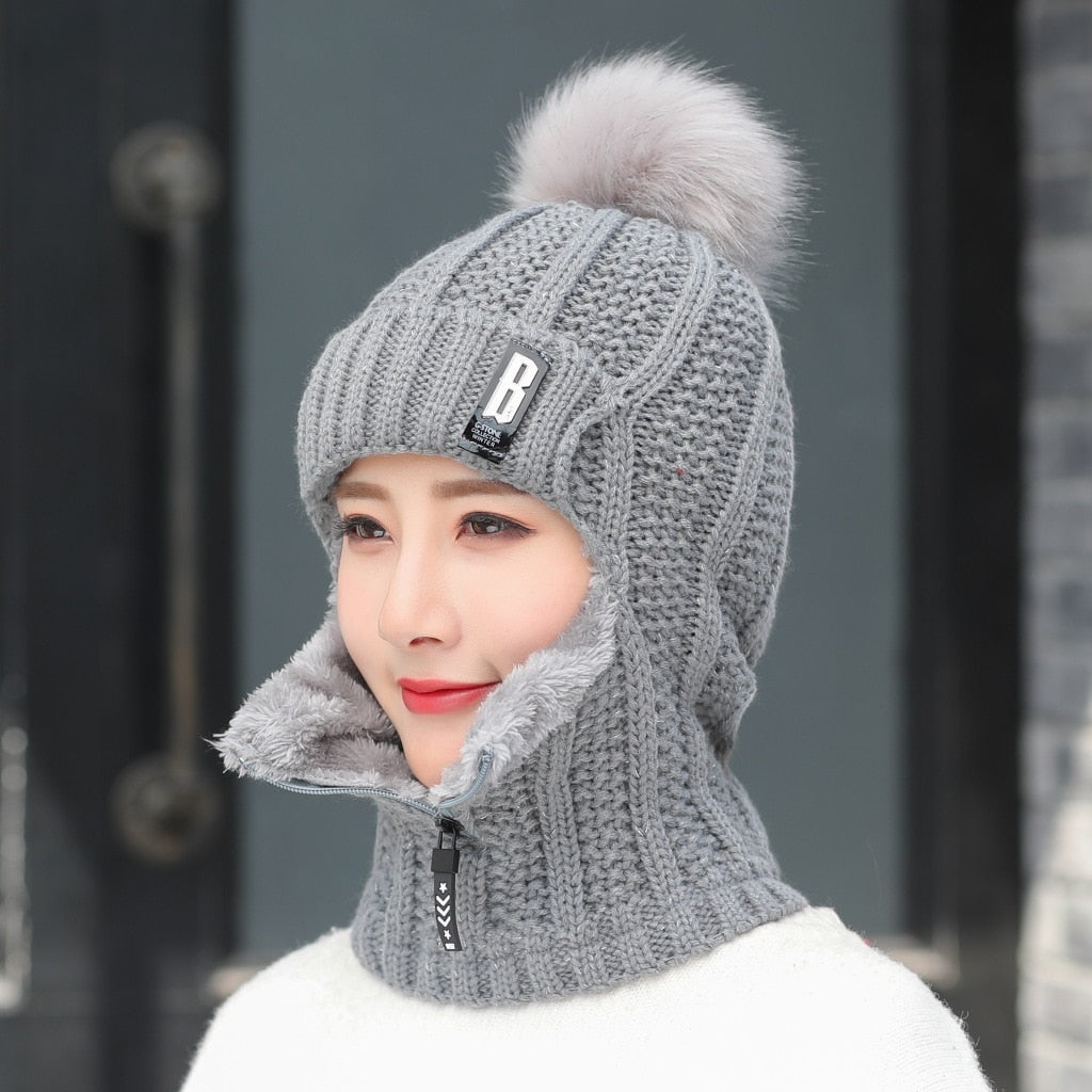 Wool Hat & Mouth Cover Hat For The Winter