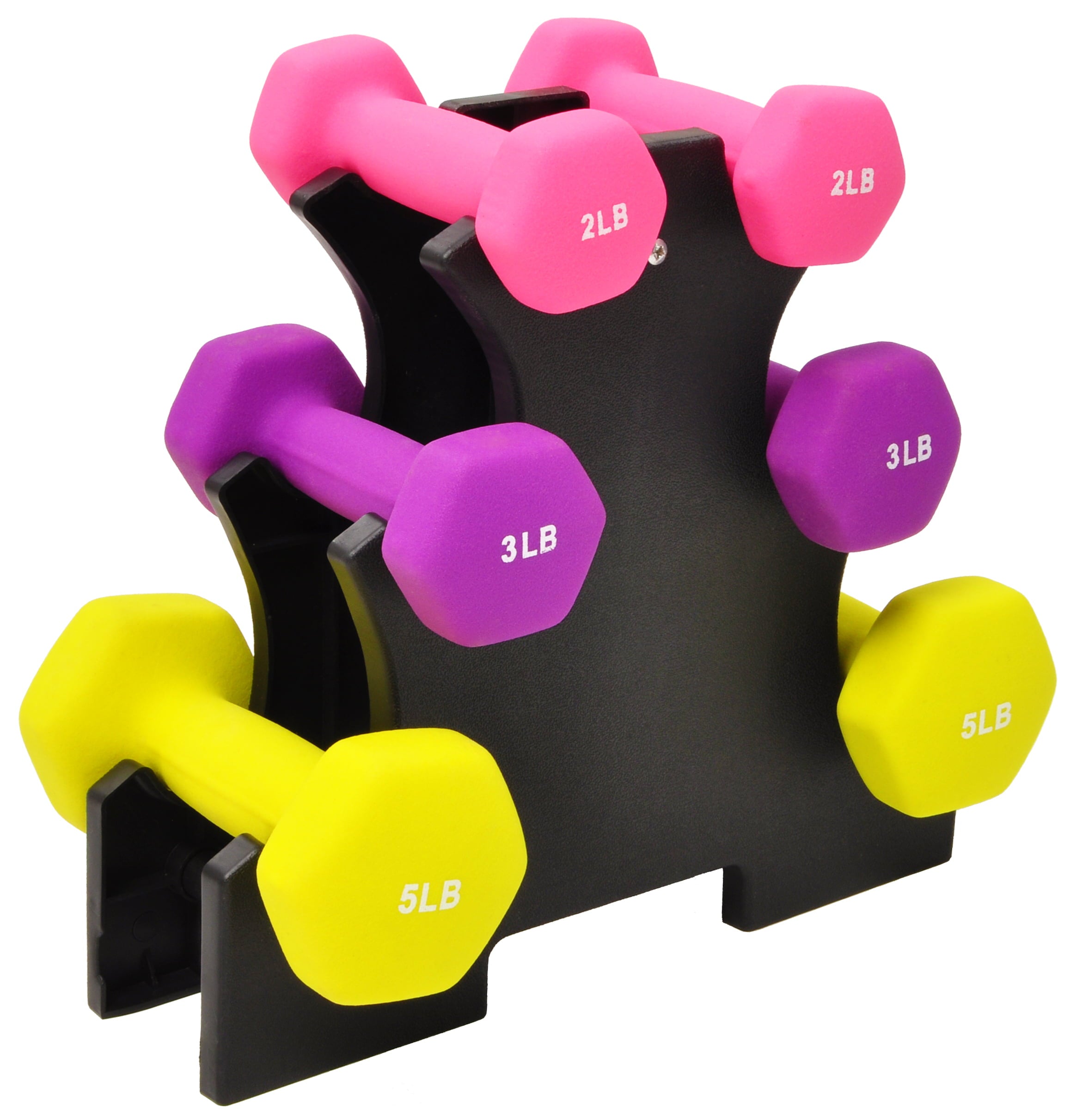 Dumbbell Weight Lifting Set with Stand (3lbs, 5lbs, 8lbs Set)