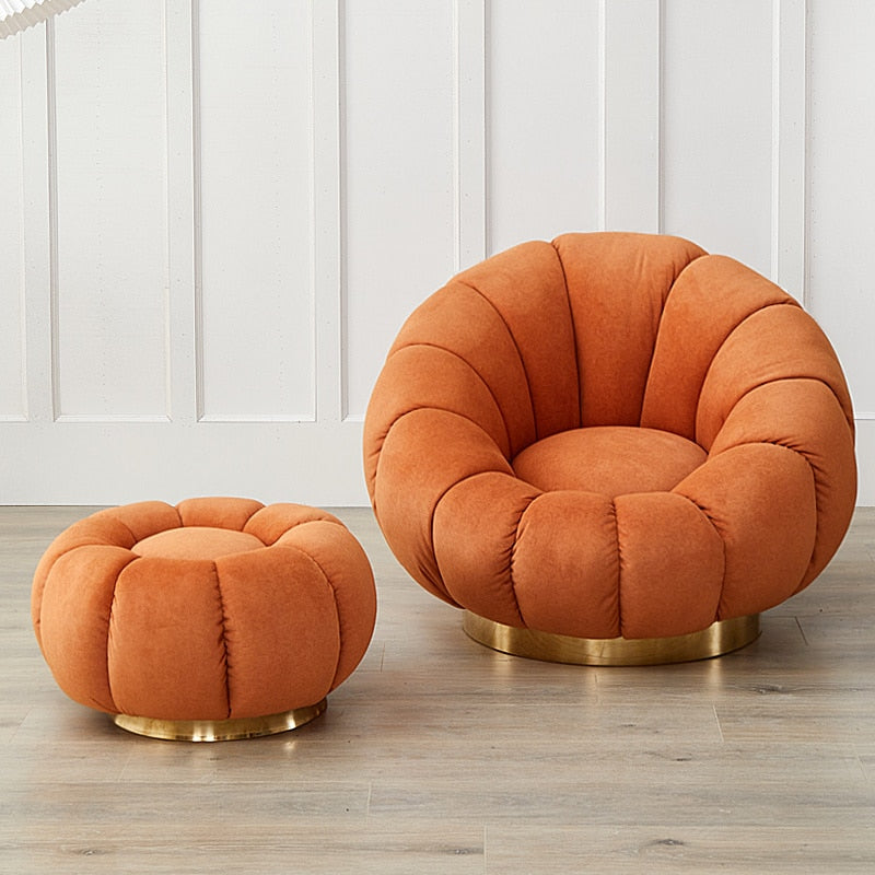 Cashmere Pumpkin Sofa And Ottoman