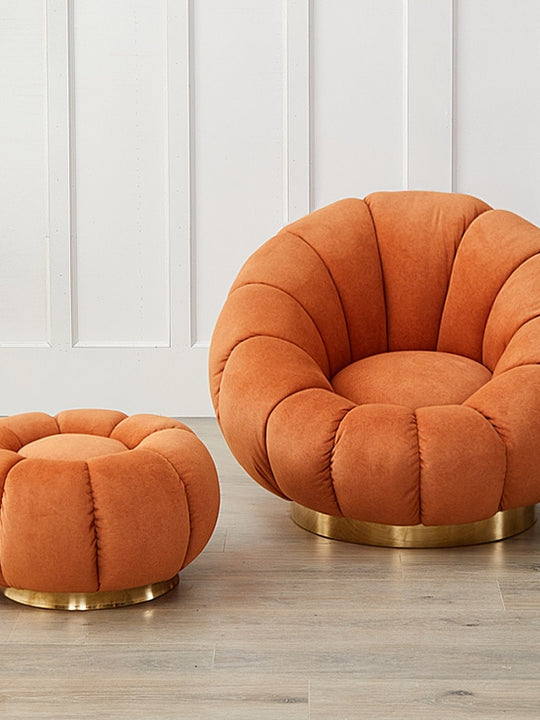 Cashmere Pumpkin Sofa And Ottoman