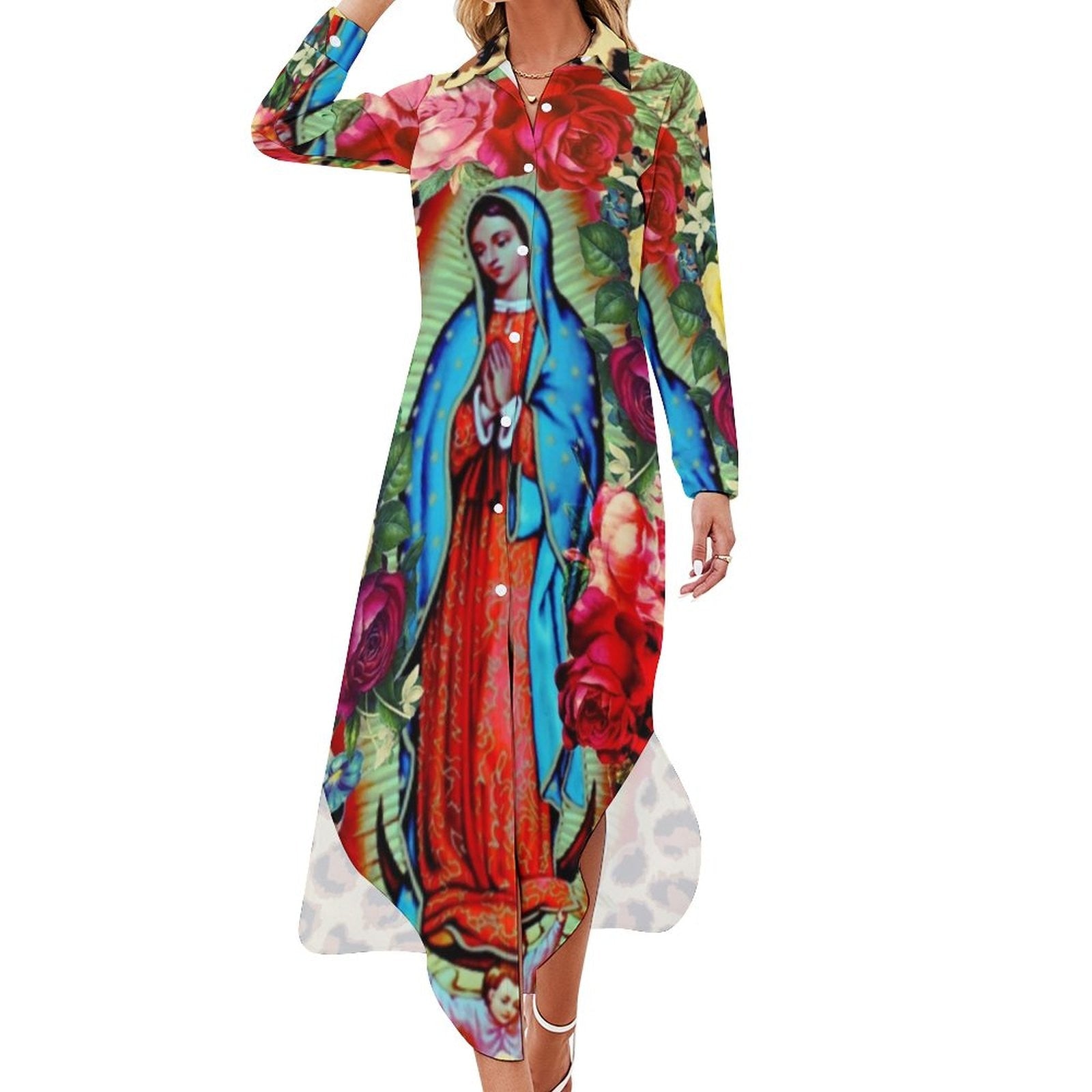 Virgin Mary, Mother Of Jesus... Long Sleeve Dress