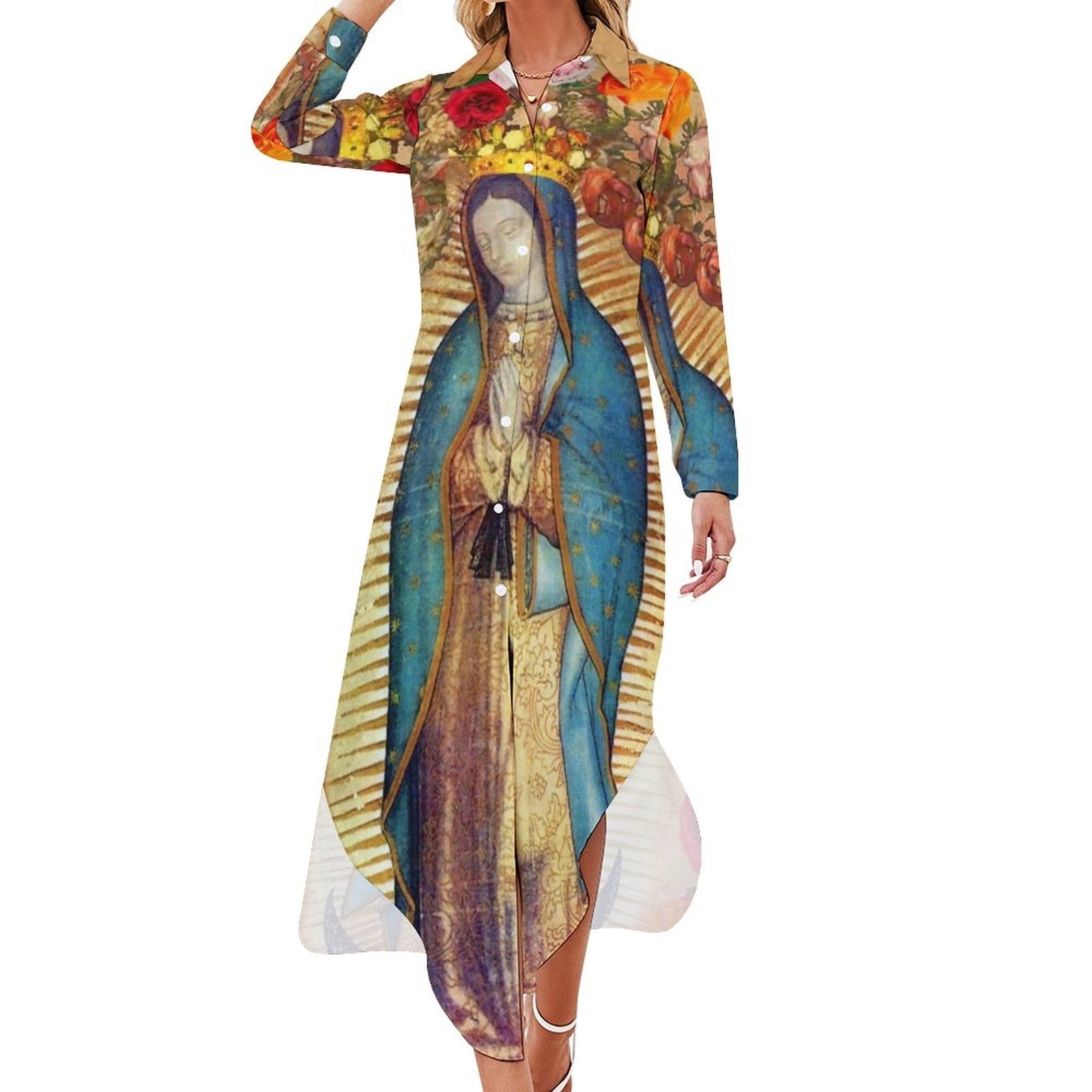 Virgin Mary, Mother Of Jesus... Long Sleeve Dress