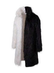 Elegant Is A Must Faux Fur Two Toned Coat