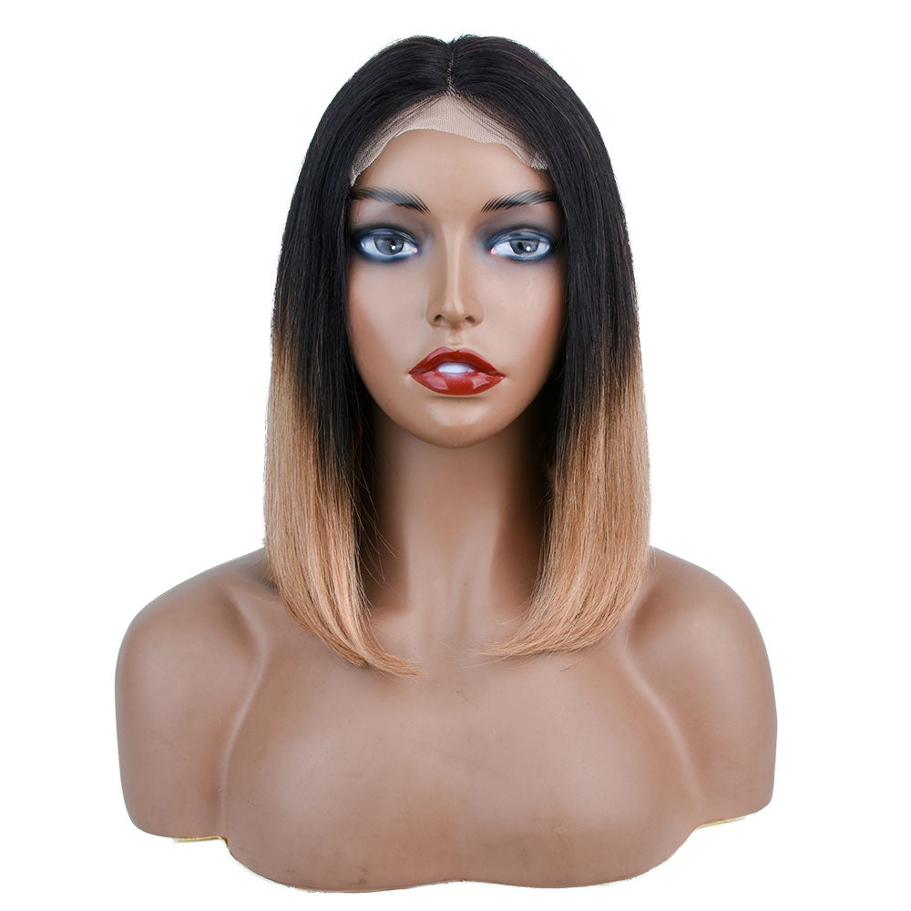 Bob Orange/Ombre Color Lace Closure Wig