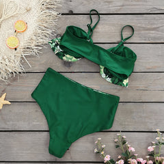 Green Leaf 3 Piece Swimsuit