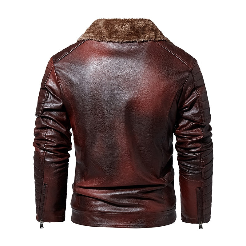 Vintage Style Leather Jacket For Men