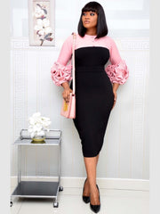 Ruffle Sleeve Pencil Dress